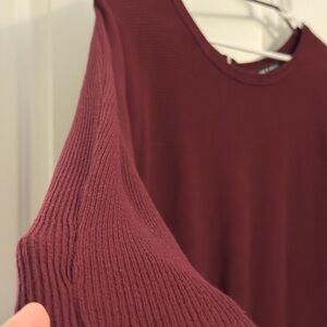 Cable & Gauge Maroon Knit Top